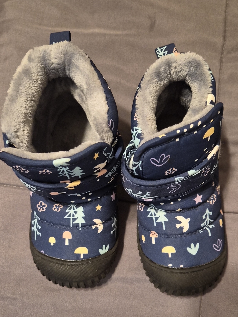 JAN AND JUL Toddler Navy Print Winter Boots Size 9